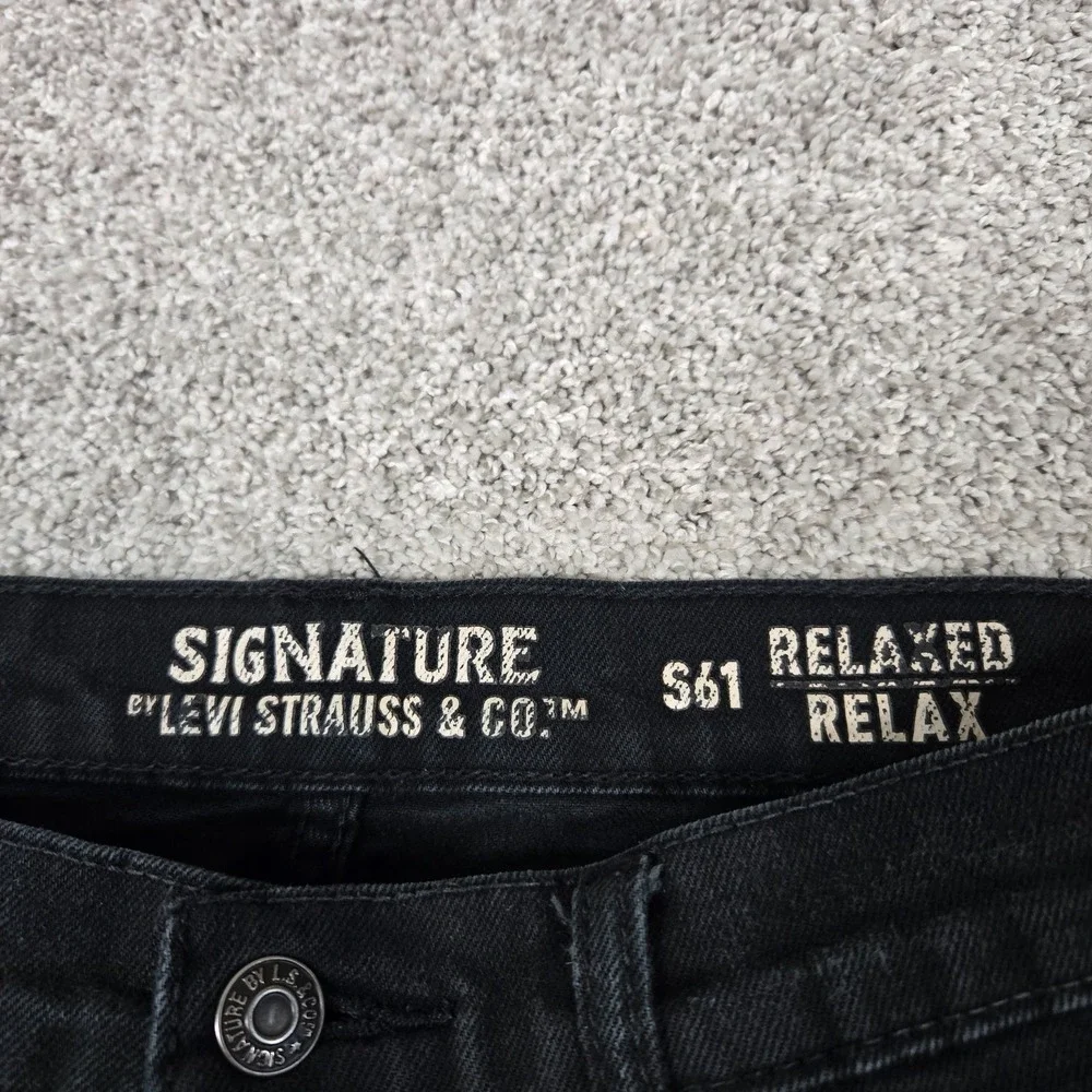 Levi‎ Strauss Signature S61 Relaxed jeans mens 33x32 (fits 33x30) charcoal black